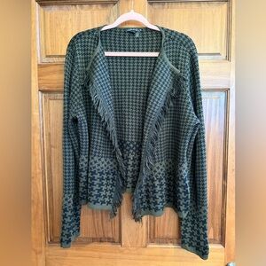 CHARLIE B Green Houndstooth Cardigan